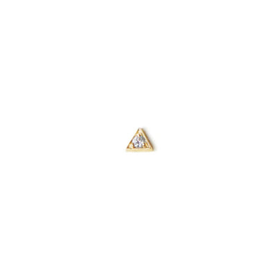 gold post diamond earring triangle setting micro stud Art-Deco single Anzie