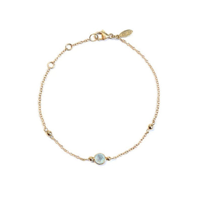 14k yellow gold bracelet birthstone opal october Anzie