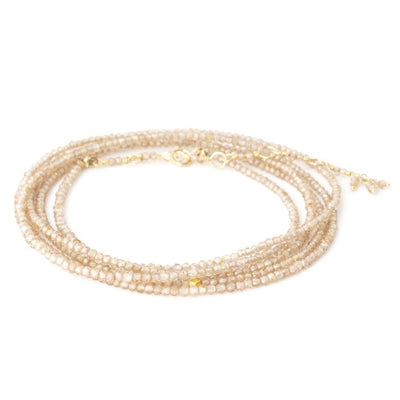 brown zircon 18k yellow gold wrap necklace bracelet stones beads