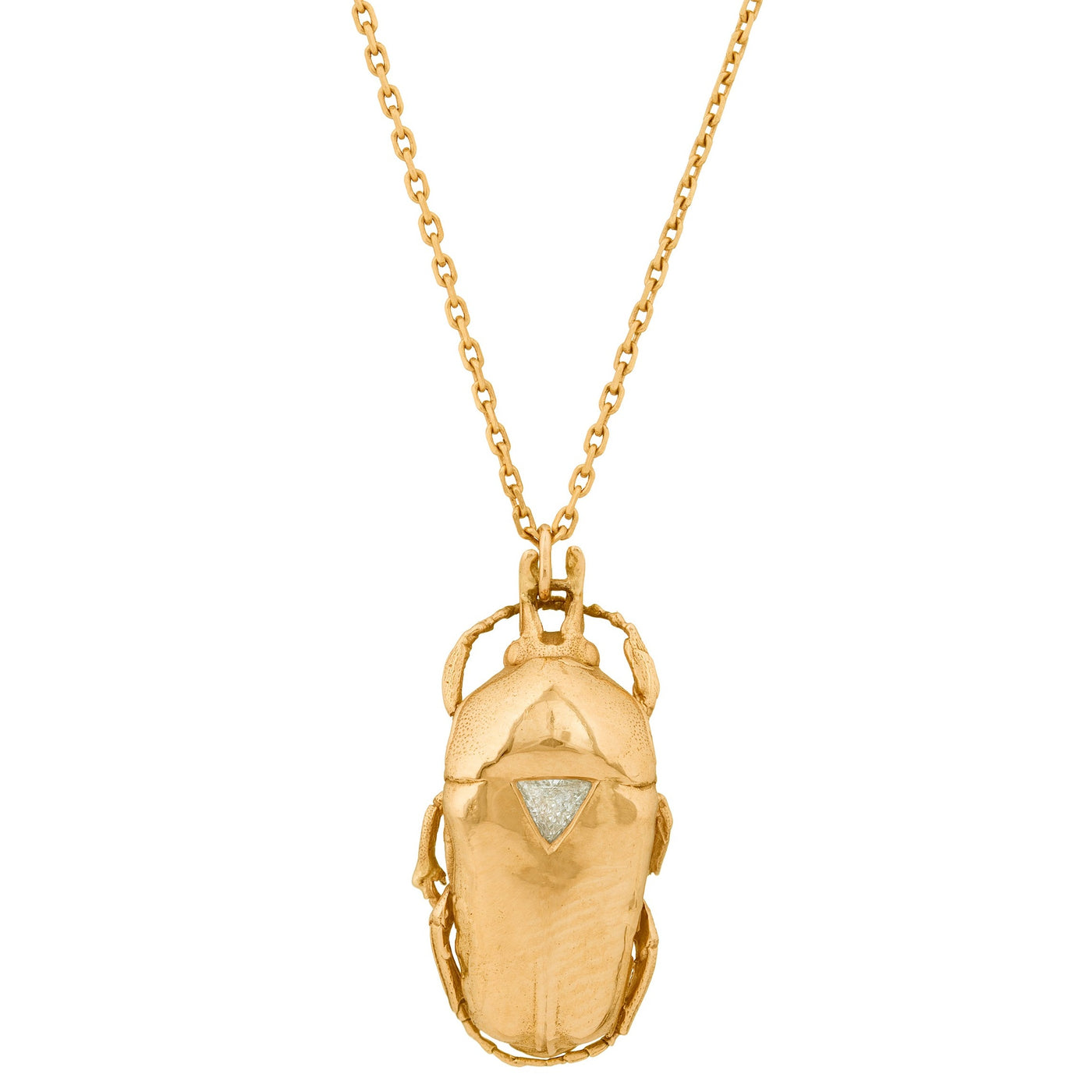 Trillion Diamond King Scarab Necklace