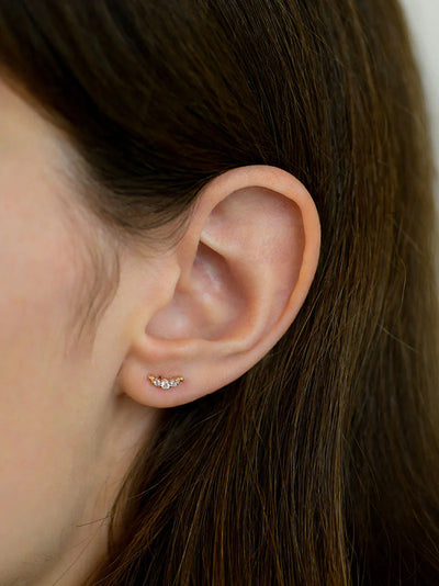 diamonds Dew Drop details 14k gold ear climber earring Anzie