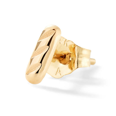 Alison Lou 14k yellow gold baguette stud earring 