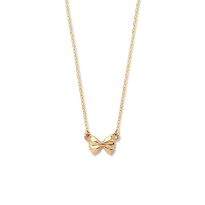 Alison Lou 14k yellow gold bowtie pasta necklace