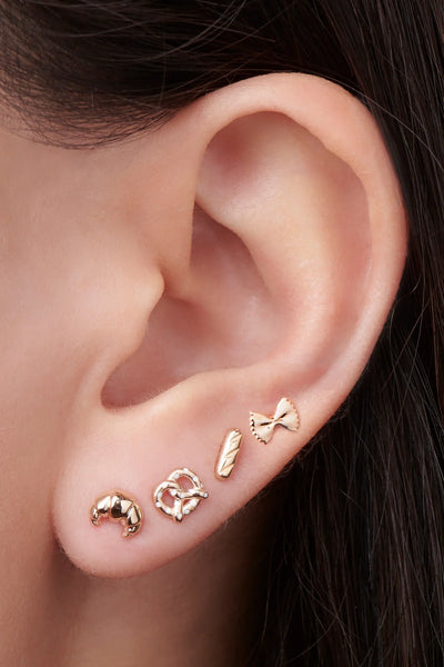 Alison Lou 14k yellow gold baguette stud earring 