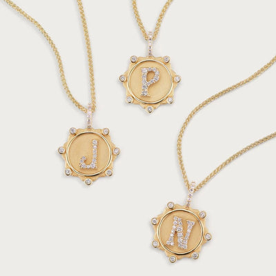 Alphabet Pave Initial Coin Charm
