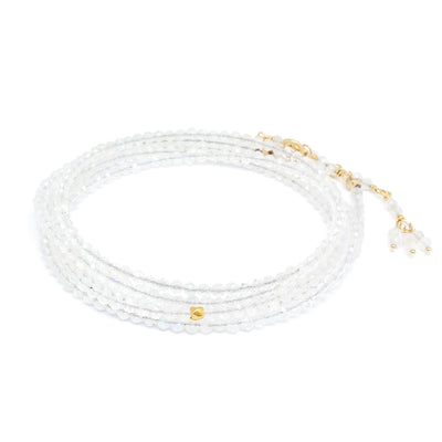 Anne Sportun 14k yellow gold faceted moonstone wrap beaded necklace bracelet