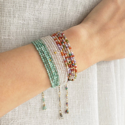 Anne Sportun unique multi-colored gemstone faceted beaded wrap bracelet or necklace. Comes in your choice of many gemstone options