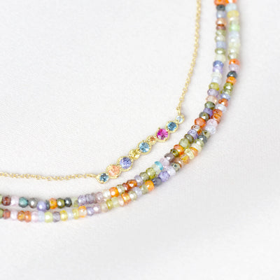 Anne Sportun unique multi-colored gemstone faceted beaded wrap bracelet or necklace. Comes in your choice of many gemstone options