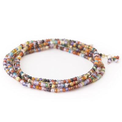 Anne Sportun unique multi-colored gemstone faceted beaded wrap bracelet or necklace. Comes in your choice of many gemstone options