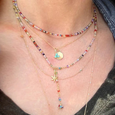 Anne Sportun unique multi-colored gemstone faceted beaded wrap bracelet or necklace. Comes in your choice of many gemstone options