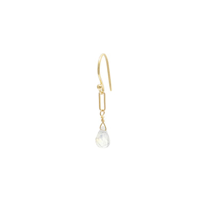 Anne Sportun 18k yellow gold wrapped paperclip moonstone drop briolette earrings