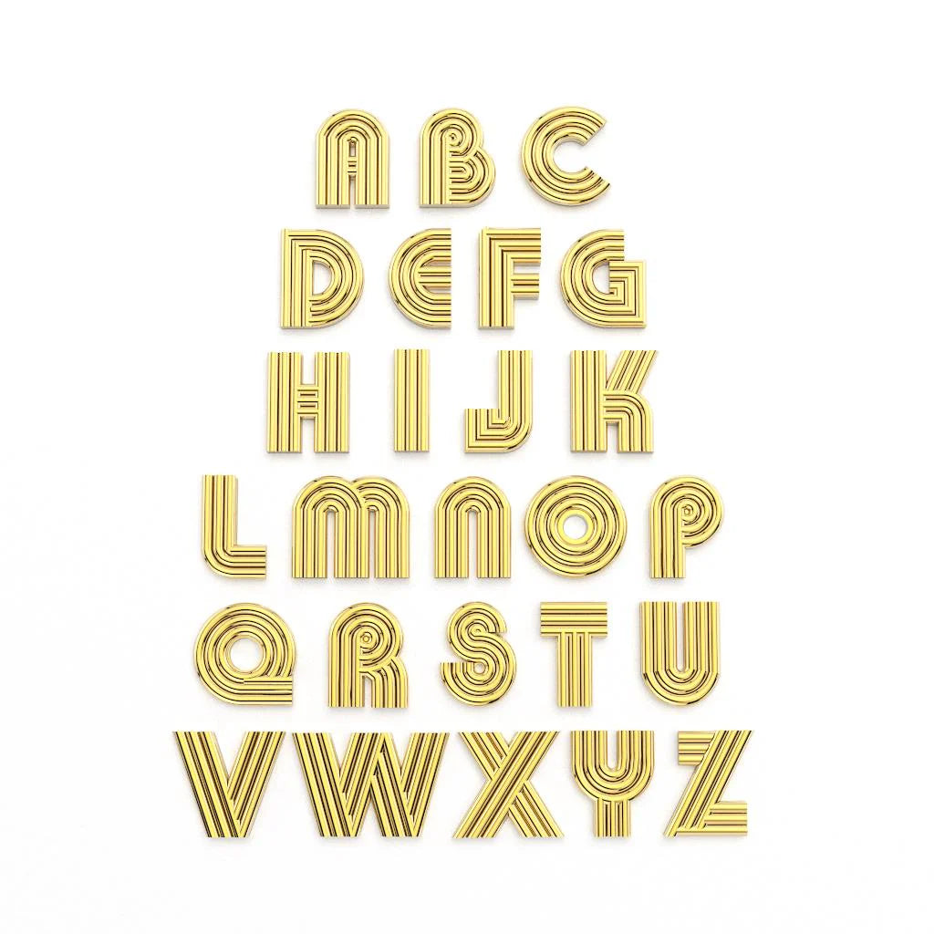 Alexa Sidaris 14k yellow gold initial charms