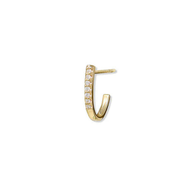 Anzie 14k yellow gold pave white diamond half hoop