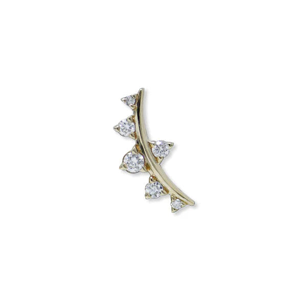Anzie 14k yellow gold and diamond ear crawler climber stud earring