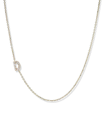 Anzie gold chain necklace with a diamond personalized initial D