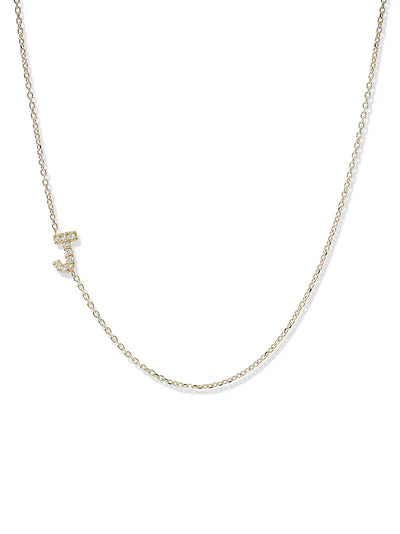 Anzie gold chain necklace with a diamond personalized initial J