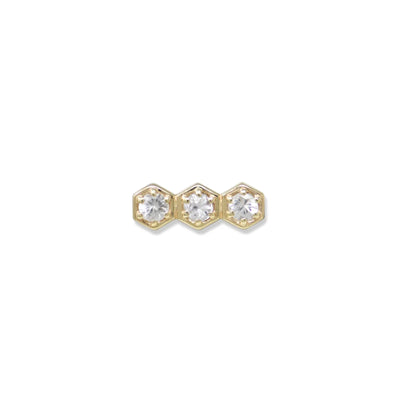 Anzie 14k yellow gold white topaz stud earring climber