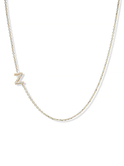 Anzie gold chain necklace with a diamond personalized initial Z