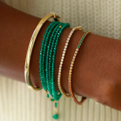 anne sportun green onyx faceted gemstone beaded wrap necklace bracelet 18k yellow gold adjustable versatile