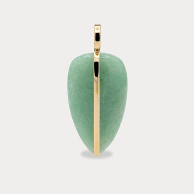 By Pariah green aventurine pendant wrapped in 14k yellow gold