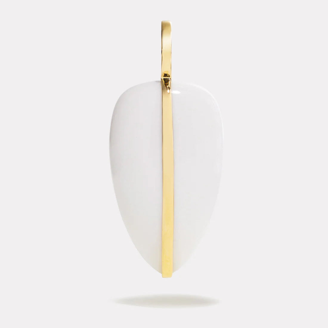 By Pariah 14k yellow gold wrapped white agate pendant