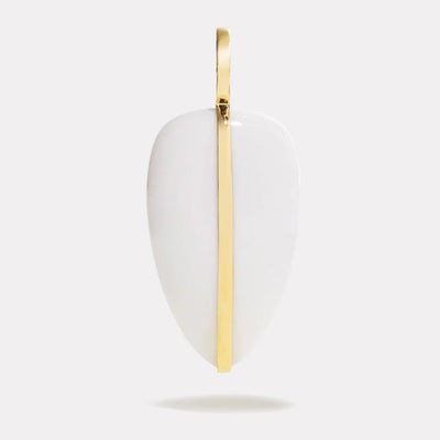 By Pariah 14k yellow gold wrapped white agate pendant