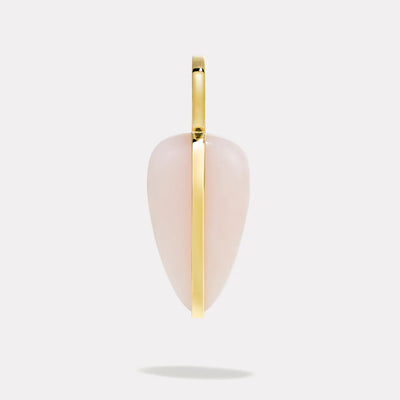 By Pariah 14k yellow gold wrapped pink opal charm pendant