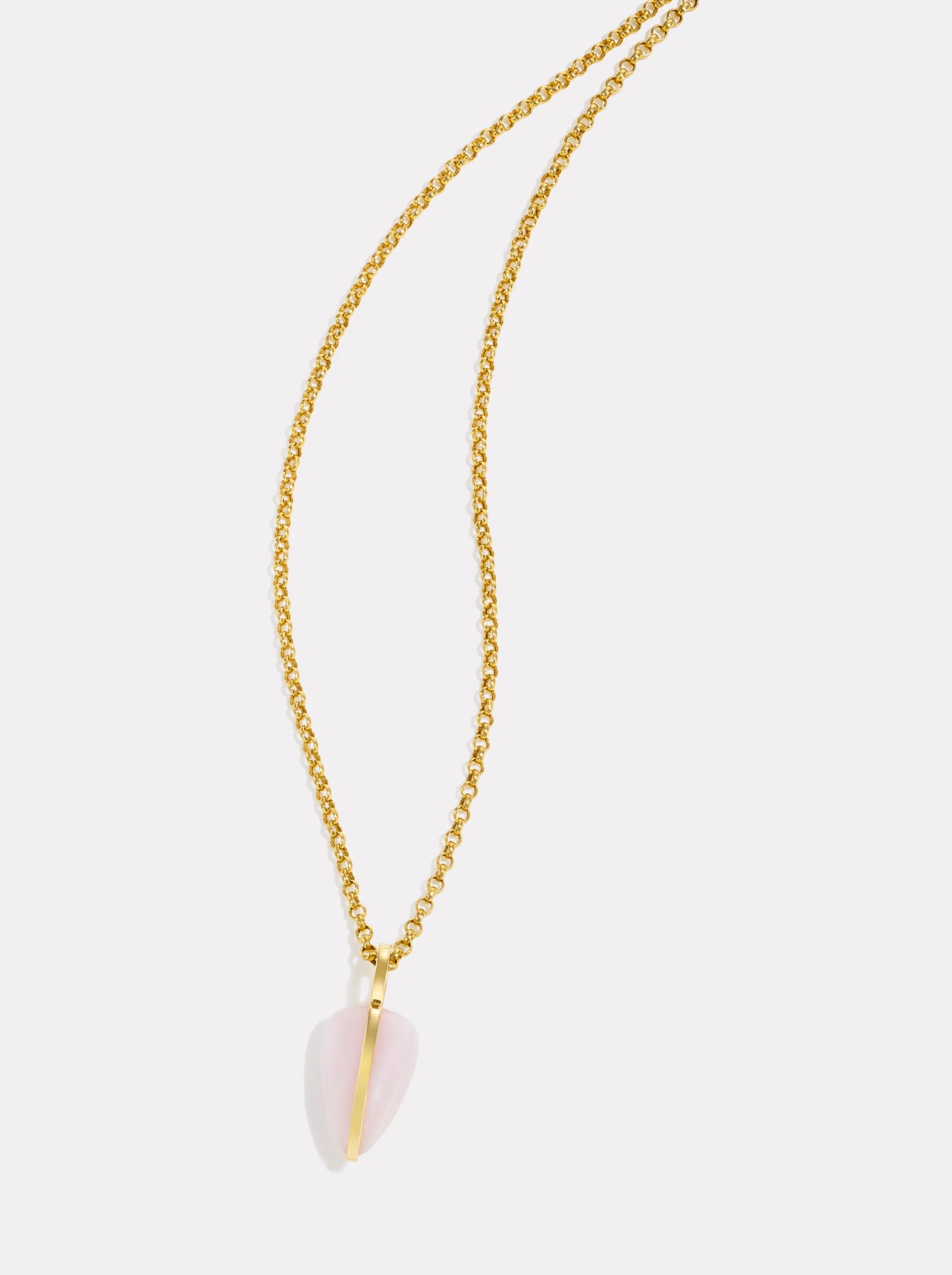 By Pariah 14k yellow gold wrapped pink opal charm pendant