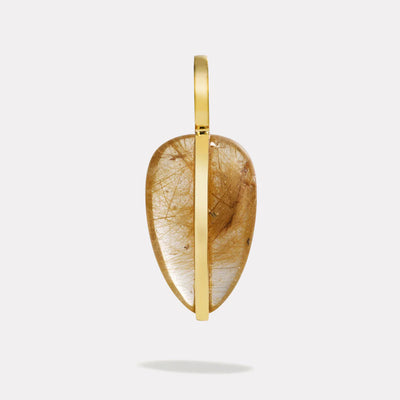 By Pariah Small Rutilated Quartz pendant wrapped in 14k yellow gold