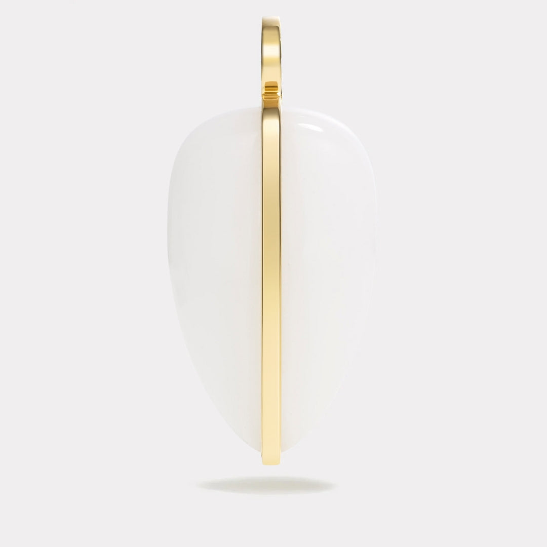 By Pariah 14k yellow gold wrapped white jasper pendant charm