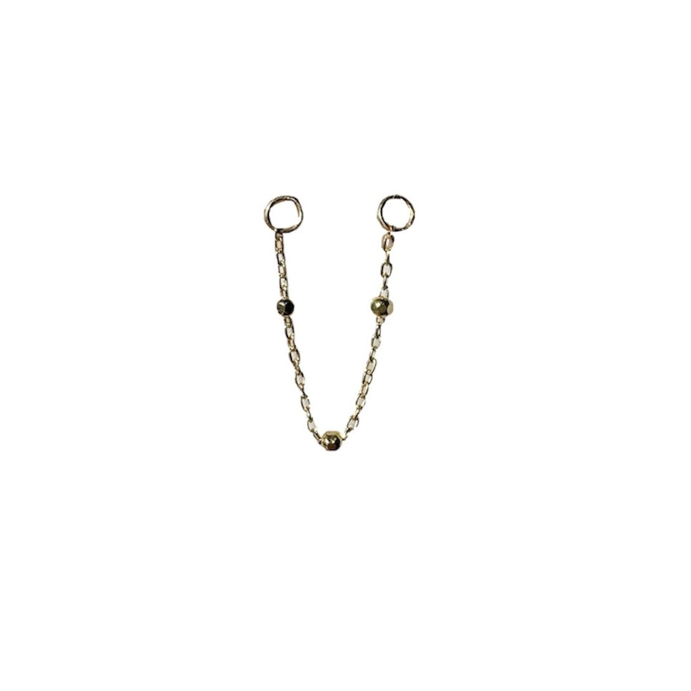 14k Yellow gold beaded cable chain in short and long lengths, and your choice of single or double chains