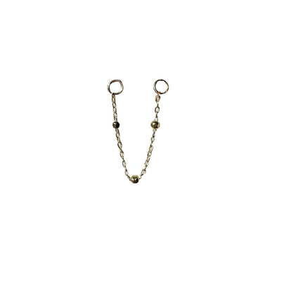14k Yellow gold beaded cable chain in short and long lengths, and your choice of single or double chains