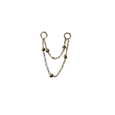 14k Yellow gold beaded cable chain in short and long lengths, and your choice of single or double chains