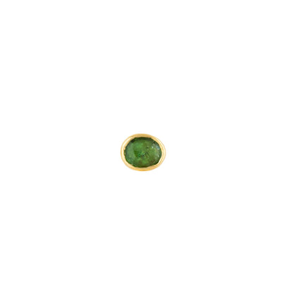 Celine Daoust 14k yellow gold stud earrings with green tourmaline stone