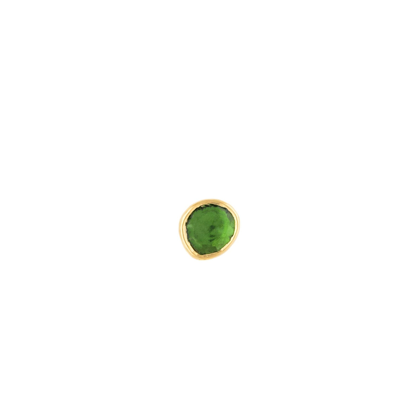 Celine Daoust 14k yellow gold stud earrings with green tourmaline stone