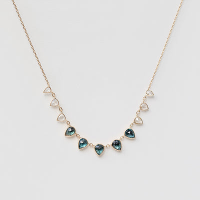 Celine Daoust 14k yellow gold one of a kind necklace. Each hand-selected gemstone varies in shape/color highlighting its uniqueness.