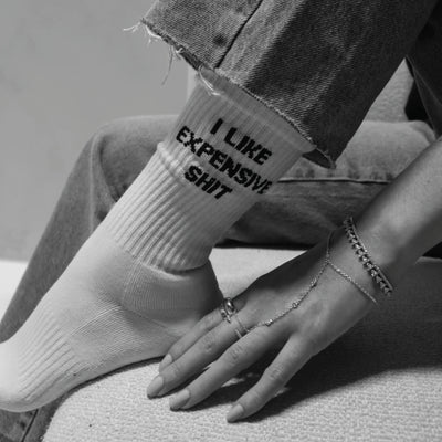 Diamonds + Sweatshirts I Like Expensive Shit Socks