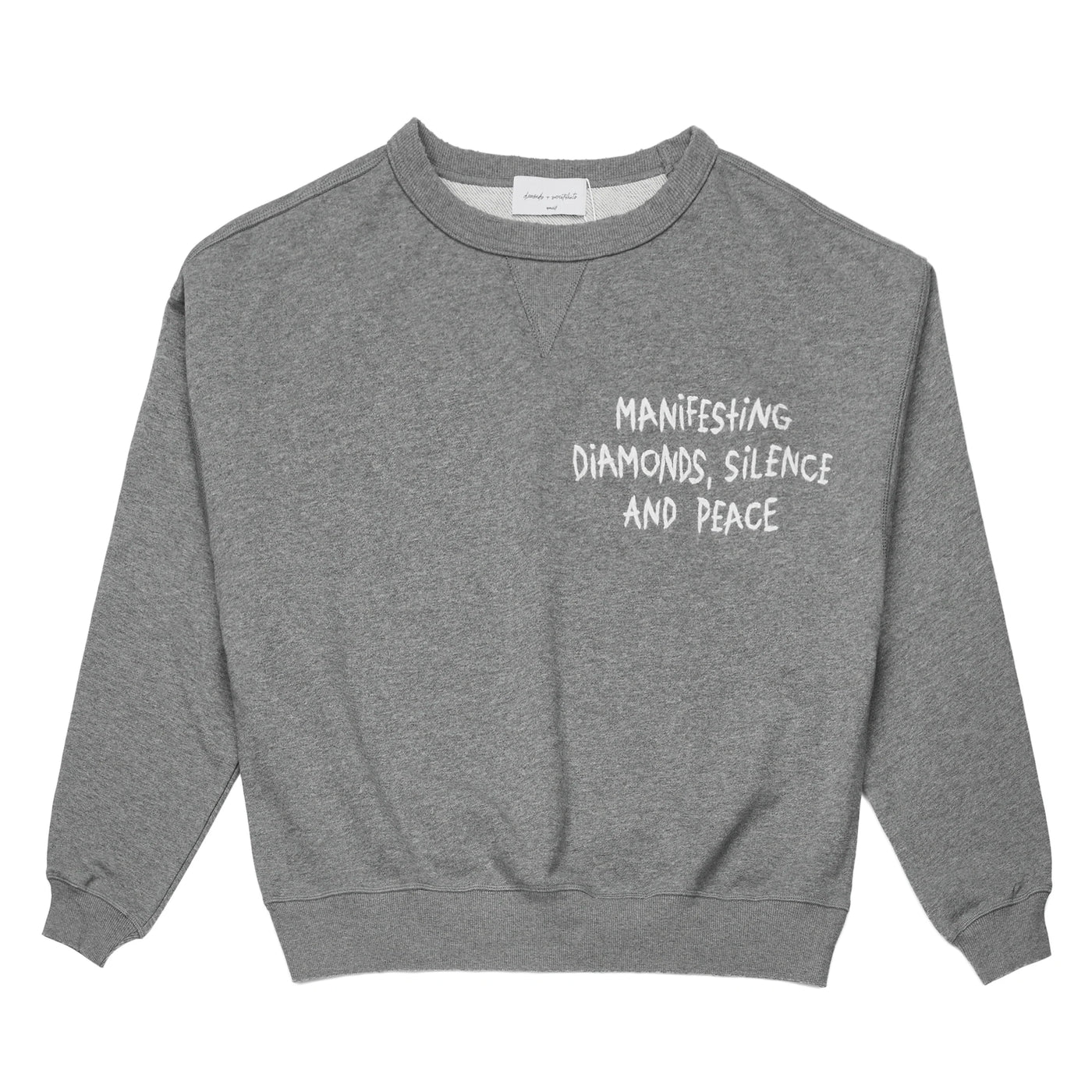 Diamonds + Sweatshirts embroidered Manifesting Diamonds, Silence, and Peace sweatshirt