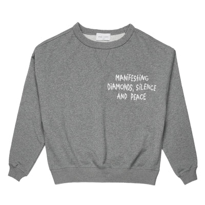 Diamonds + Sweatshirts embroidered Manifesting Diamonds, Silence, and Peace sweatshirt