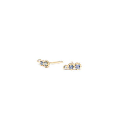 anne sportun 18k yellow gold blue sapphire climber stud earrings