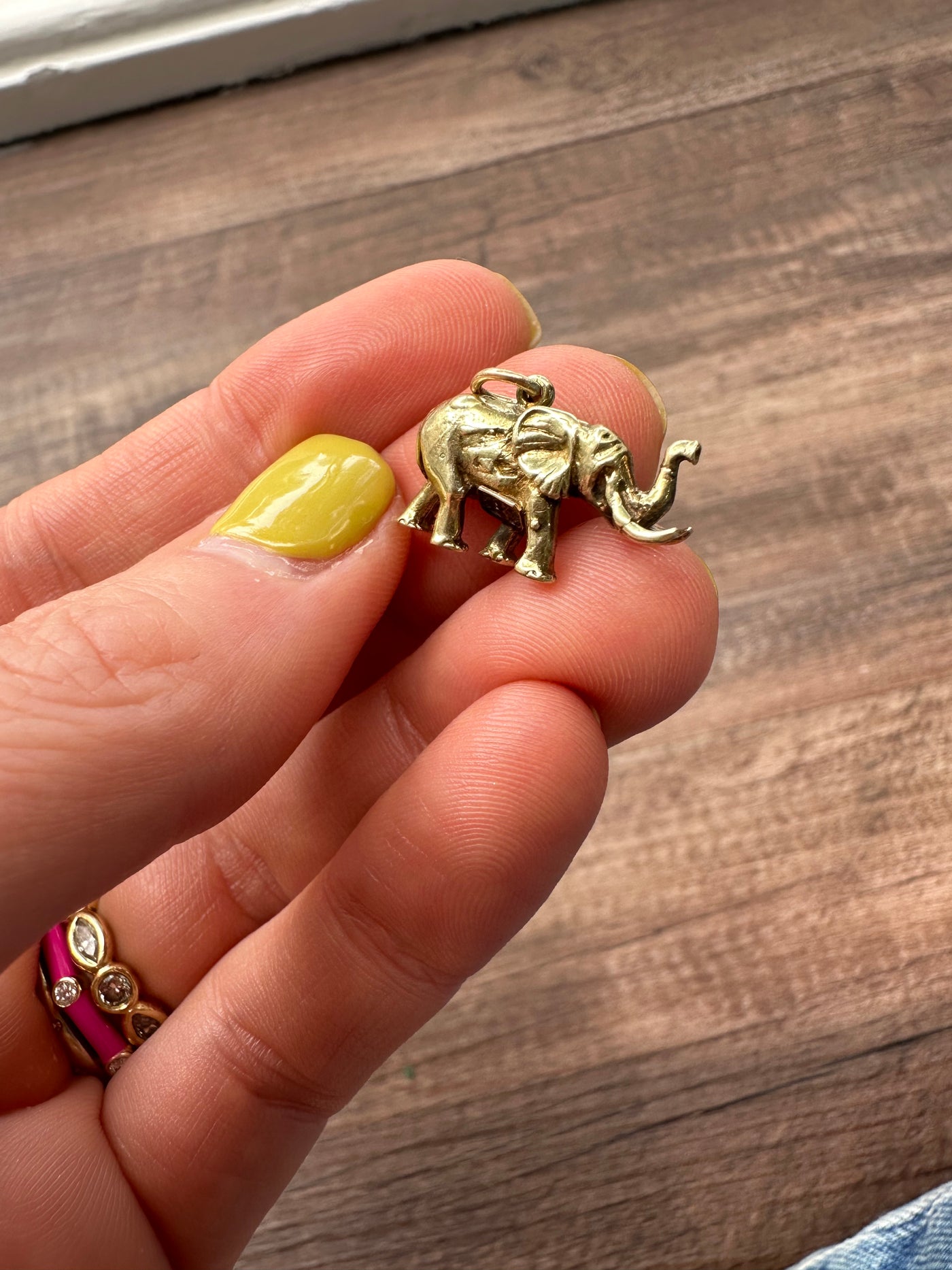 Estate & Vintage 14k yellow gold 3-dimensional elephant charm