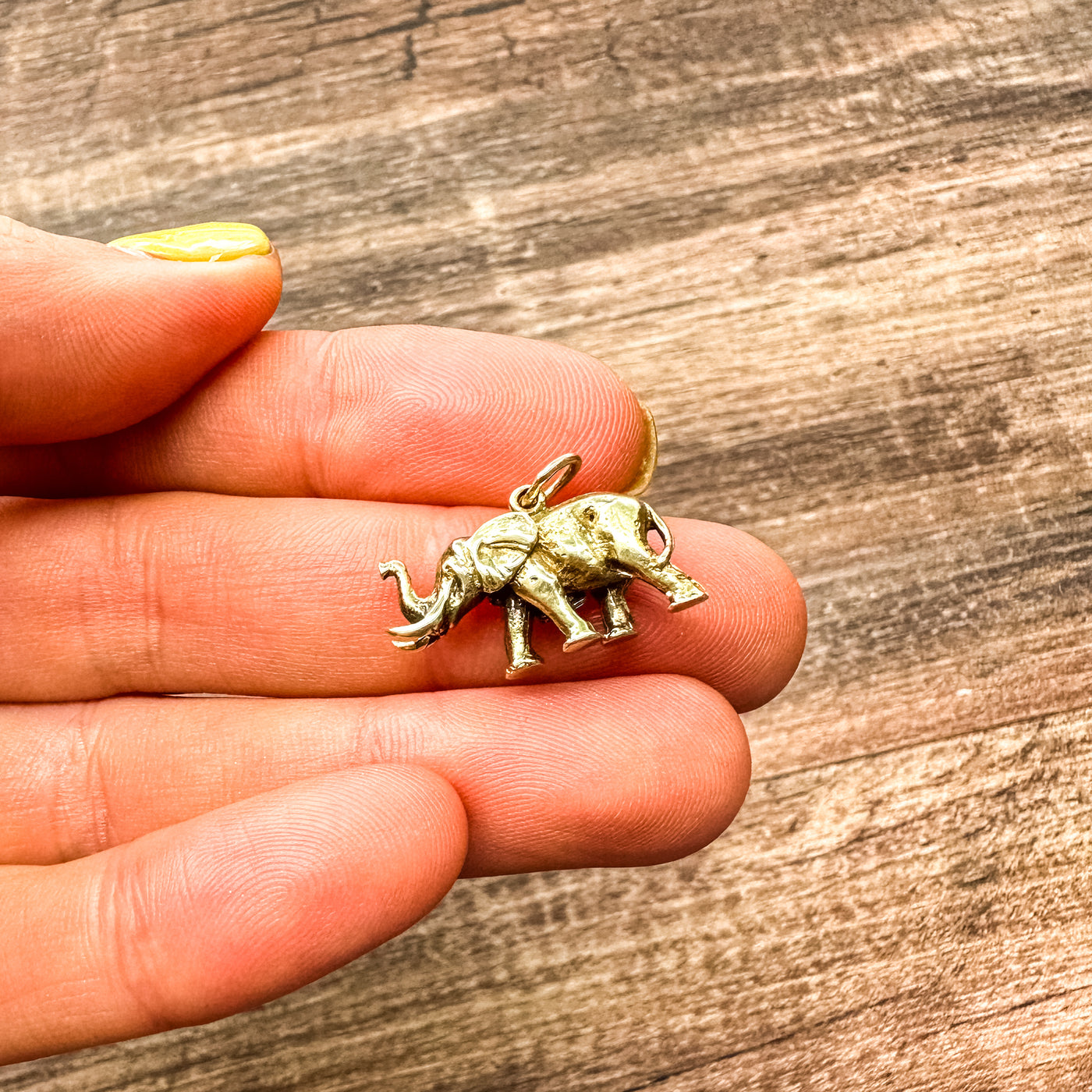 Estate & Vintage 14k yellow gold 3-dimensional elephant charm