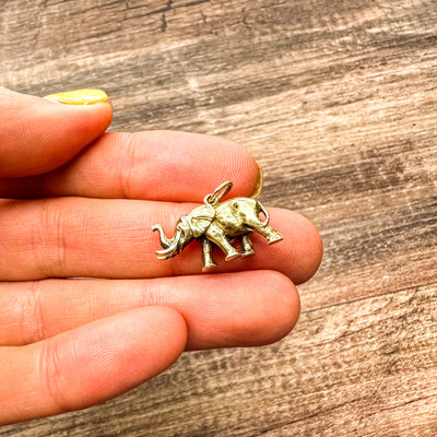 Estate & Vintage 14k yellow gold 3-dimensional elephant charm