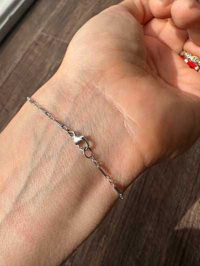 Estage & Vintage 14k white gold vintage short bar chain bracelet with lobster clasp