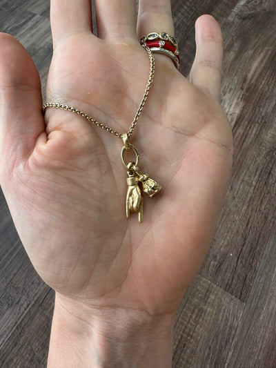 Estate 18k Yellow Gold Anne Sportun charm clasp with hinge