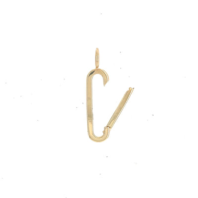 14k yellow gold clicker hinge bail charm extender oval paperclip