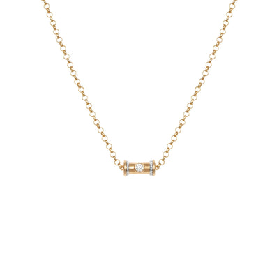 L'Atelier Nawbar 18k yellow gold cable chain with white diamond pendant in the chain