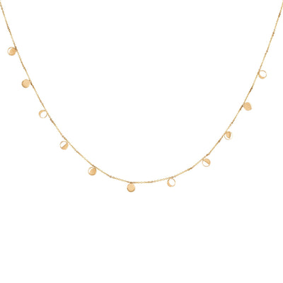L'Atelier Nawbar 18k yellow gold moon circulation choker with different phases of the moon.