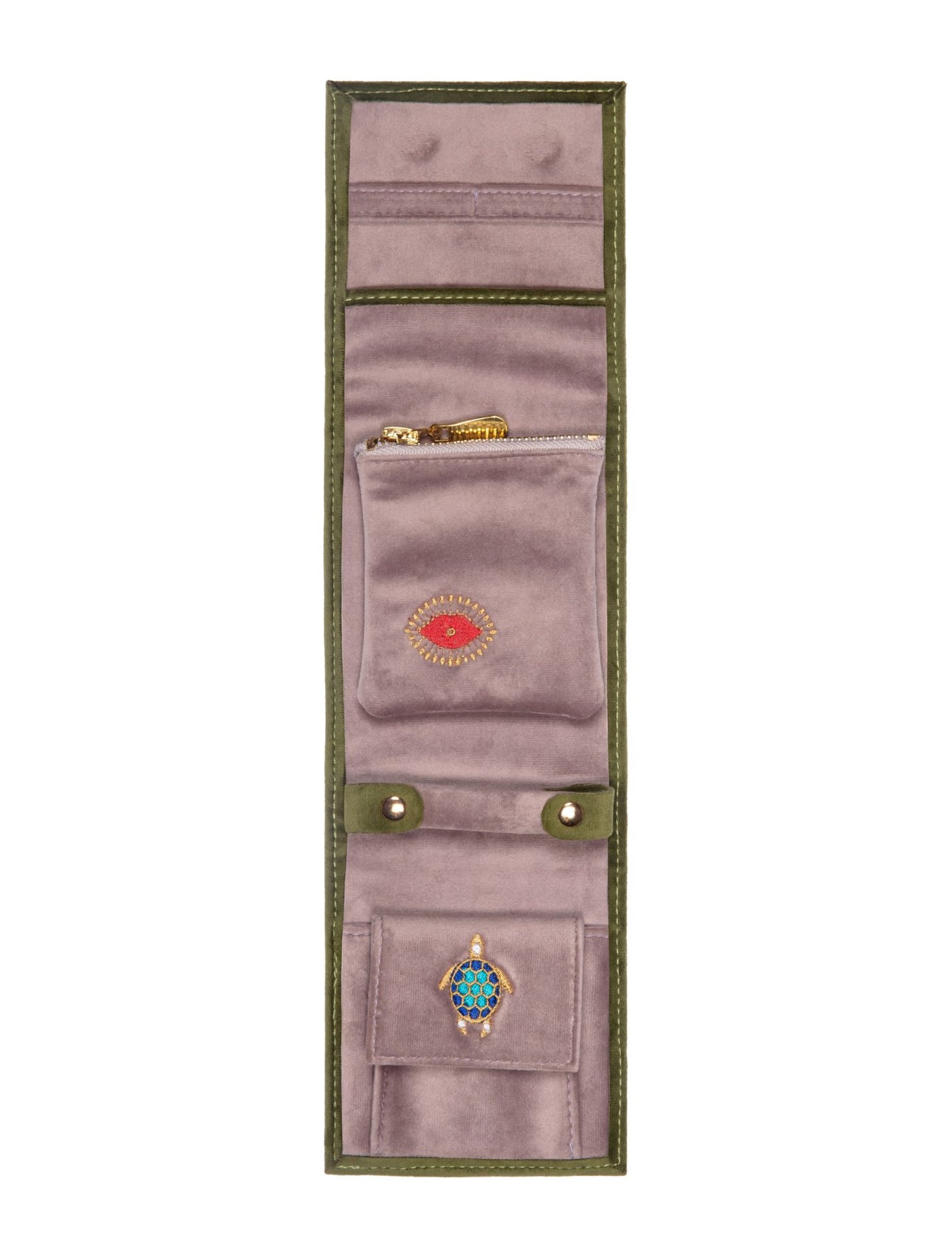 L'Atelier Nawbar velvet travel jewelry pouch, size 1 emerald