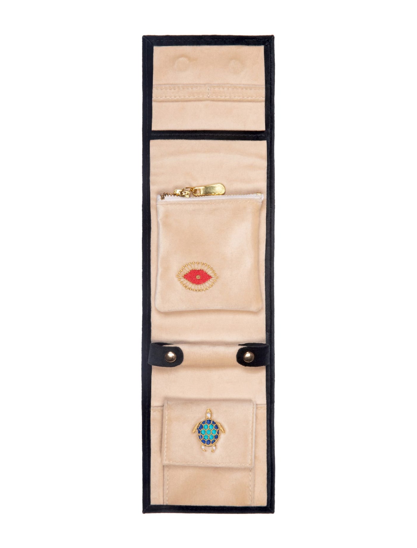 L'Atelier Nawbar velvet travel jewelry pouch, size 1 midnight black